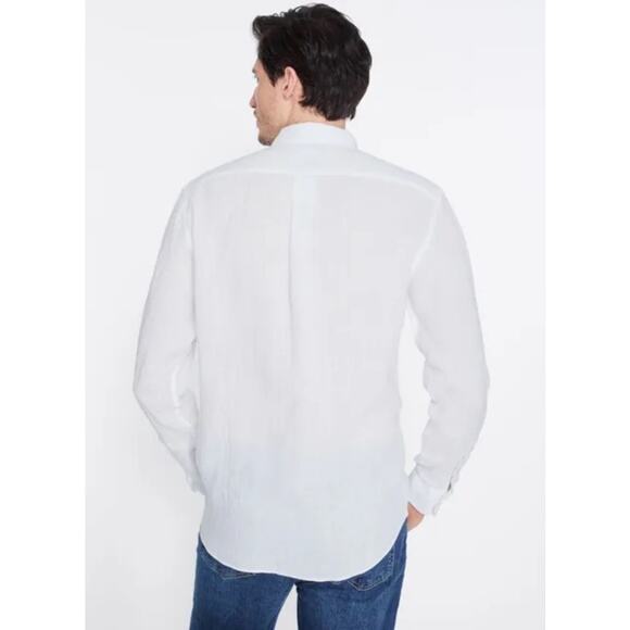 J.McLaughlin Gramercy Linen Button Down Shirt Men’s Size M White - Picture 4 of 13